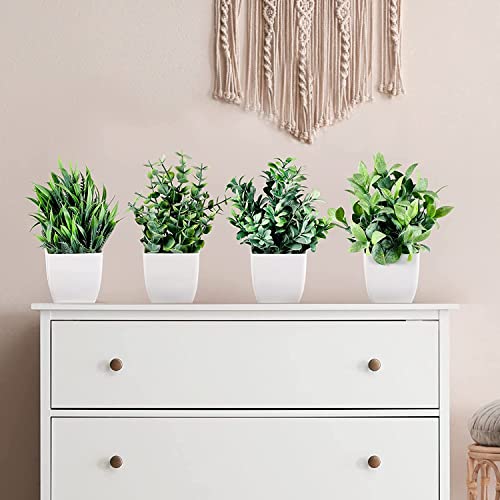 Dekorly Artificial Potted Plants, Artificial Plastic Eucalyptus Plants Small Indoor Potted Houseplants, Small Faux Plants for Home Decor Bathroom Office Farmhouse (Set 0F 8)|B0BCKLM33P