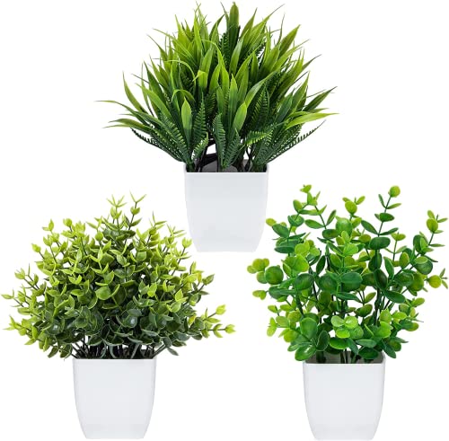 Dekorly Artificial Potted Plants, Artificial Plastic Eucalyptus Plants Small Indoor Potted Houseplants, Small Faux Plants for Home Decor Bathroom Office Farmhouse (Set 0F 8)|B0BCKLM33P
