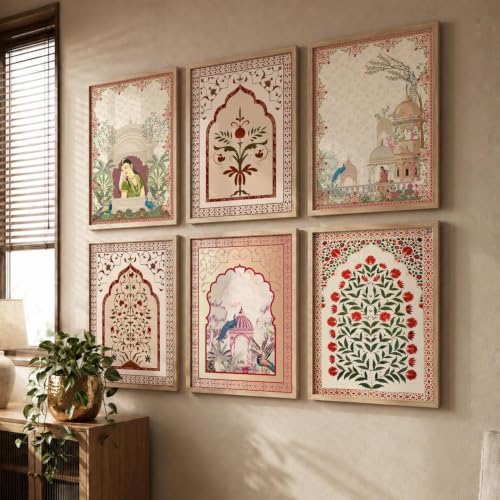 kotart Premium Digital Madhubani Paintings with Frame for Living Room Bedroom Office Room Decor - Pack of 6 (Art 1, 10x13 inch)|B0CNZH39HQ