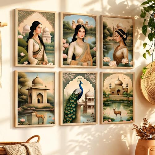 kotart Premium Digital Madhubani Art Paintings with Frame for Home Decor - Wall Painting for Living Room - Pack of 6 (10x13, painting for wall decoration)|B0CQTDMRD3