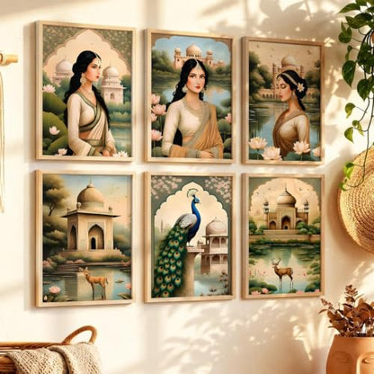 kotart Premium Digital Madhubani Art Paintings with Frame for Home Decor - Wall Painting for Living Room - Pack of 6 (10x13, painting for wall decoration)|B0CQTDMRD3