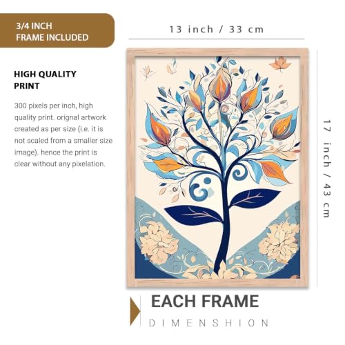 kotart Madhubani Art Wall Painting Traditional Home Decoration With Frame For Living Room Bed Room Hotel Wall Decor Digital Reprint Set of 3 (13X17 inch)|B0FR94ZBWP