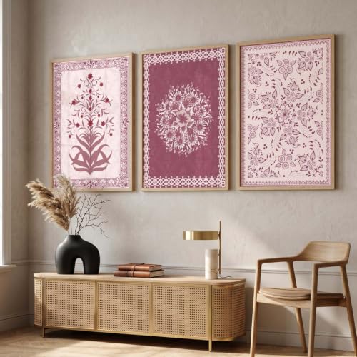 kotart Madhubani Art Wall Painting Traditional Home Decoration With Frame For Living Room Bed Room Hotel Wall Decor Digital Reprint Set of 3 (13X17 inch)|B0FR94ZBWP