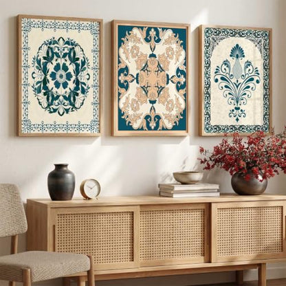 kotart Madhubani Art Wall Painting Traditional Home Decoration With Frame For Living Room Bed Room Hotel Wall Decor Digital Reprint Set of 3 (13X17 inch)|B0FR94ZBWP