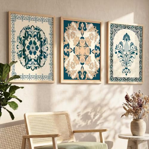 kotart Madhubani Art Wall Painting Traditional Home Decoration With Frame For Living Room Bed Room Hotel Wall Decor Digital Reprint Set of 3 (13X17 inch)|B0FR94ZBWP