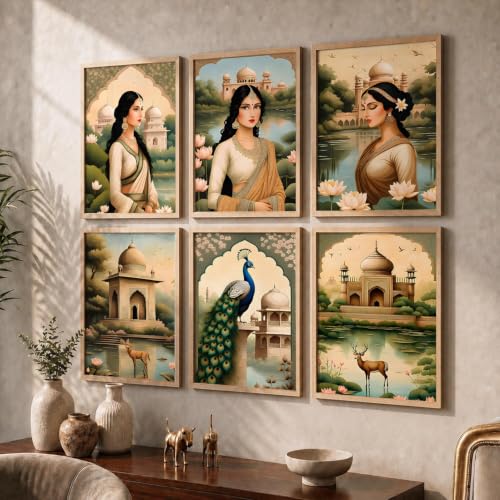 kotart Premium Digital Madhubani Art Paintings with Frame for Home Decor - Wall Painting for Living Room - Pack of 6 (10x13, painting for wall decoration)|B0CQTDMRD3