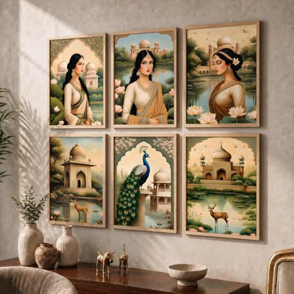 kotart Premium Digital Madhubani Art Paintings with Frame for Home Decor - Wall Painting for Living Room - Pack of 6 (10x13, painting for wall decoration)|B0CQTDMRD3