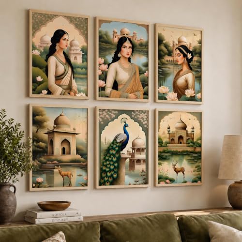 kotart Premium Digital Madhubani Art Paintings with Frame for Home Decor - Wall Painting for Living Room - Pack of 6 (10x13, painting for wall decoration)|B0CQTDMRD3