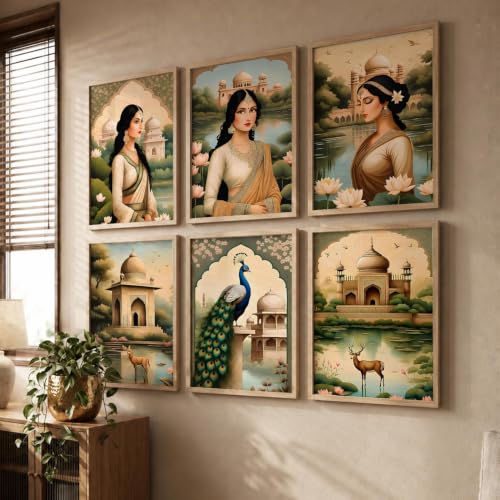 kotart Premium Digital Madhubani Art Paintings with Frame for Home Decor - Wall Painting for Living Room - Pack of 6 (10x13, painting for wall decoration)|B0CQTDMRD3