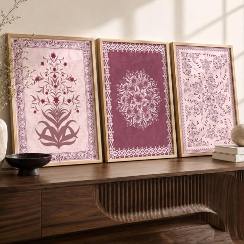 kotart Madhubani Art Wall Painting Traditional Home Decoration With Frame For Living Room Bed Room Hotel Wall Decor Digital Reprint Set of 3 (13X17 inch)|B0FR94ZBWP