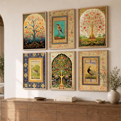 kotart Premium Digital Madhubani Paintings with Frame for Living Room Bedroom Office Room Decor - Pack of 6 (Art 1, 10x13 inch)|B0CNZH39HQ