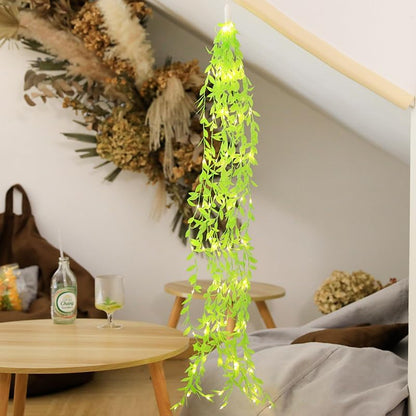 One94Store Artificial Leaf Curtain Lights – 200 LED Warm White Fairy String Lights, 3x1m, Remote Control with 8 Lighting Modes for Home, Wedding, Party, Diwali, Christmas & Festival Decoration|B0CVGY985K
